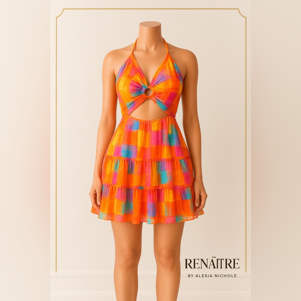 Colorful Halter Dress